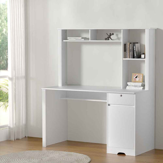 NNEDSZ Artiss Computer Desk Office Study Desks Table Drawer Bookshelf Cabinet-0