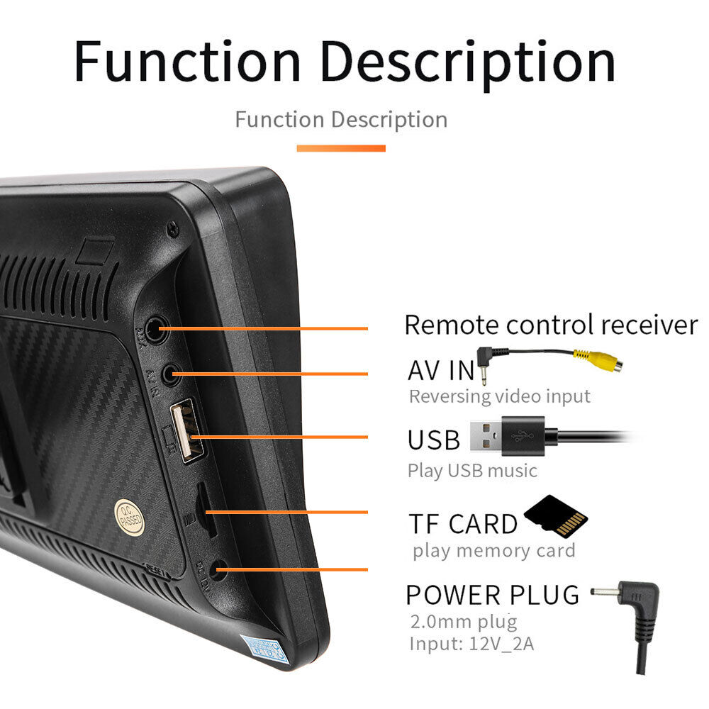NNEDSZ 7inch PortableWireless Apple CarPlay Android Auto Touch Screen Car Radio Stereo AU-2
