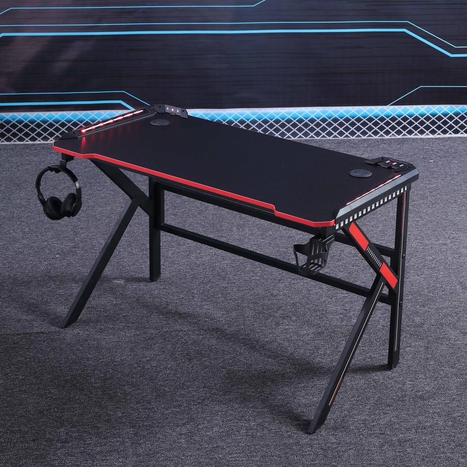 NNEDSZ Gaming Desk Desktop PC Computer Desks Desktop Racing Table Office Laptop Home K-Shaped Legs Black-0