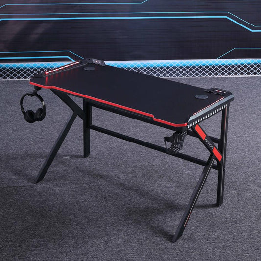 NNEDSZ Gaming Desk Desktop PC Computer Desks Desktop Racing Table Office Laptop Home K-Shaped Legs Black-0
