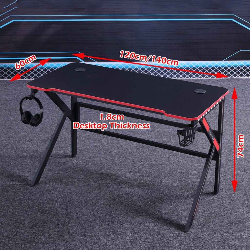 NNEDSZ Gaming Desk Desktop PC Computer Desks Desktop Racing Table Office Laptop Home K-Shaped Legs Black-1
