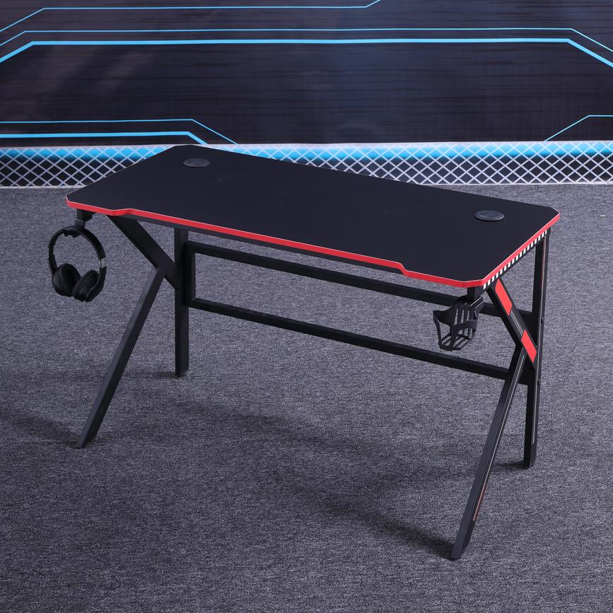 NNEDSZ Gaming Desk Desktop PC Computer Desks Desktop Racing Table Office Laptop Home K-Shaped Legs Black-2